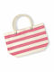 Westford Mill W680 Beach Bag from Canvas Natural/Pink with Stripes 668280680
