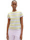 Damen T-Shirt Gestreift Gelb