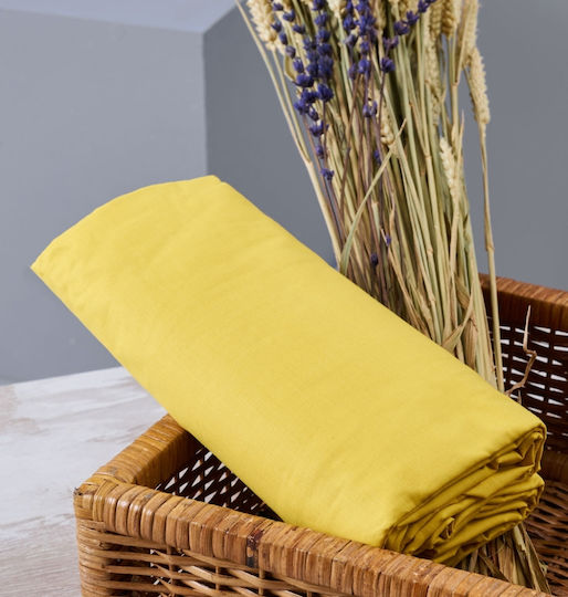 Cokitex Angel Σεντόνι Διπλό με Λάστιχο 150x200+25εκ. Mustard
