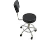 Wheeled Stool with Backrest Black 47498