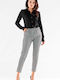 Awama A532 Women's Fabric Trousers in Loose Fit Houndstooth