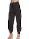 Damen Stoff Hose in Lockere Passform Schwarz