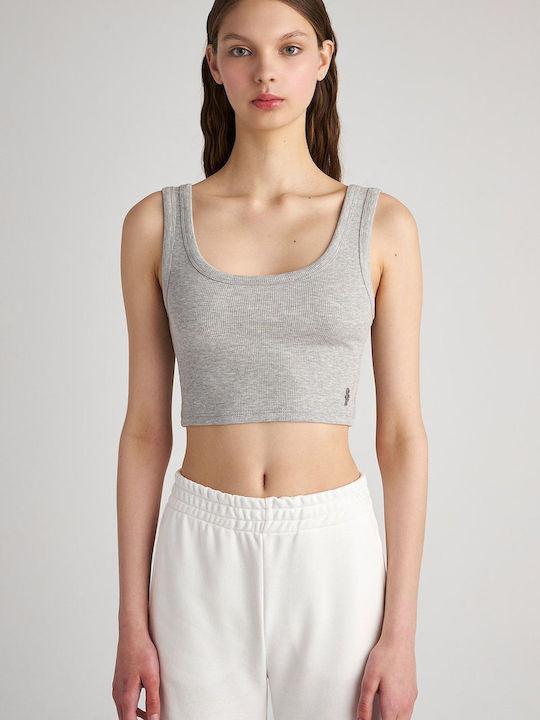 SugarFree Women's Athletic Blouse Sleeveless Gray