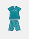 Dreams Set Top & Bottom Kids Summer Pyjamas Petrol