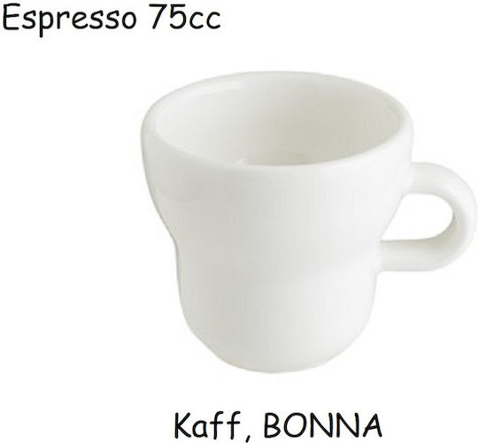Bonna Set Tassen Espresso aus Porzellan Weiß 75ml 6Stück