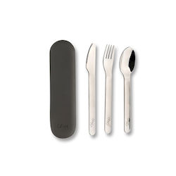 Citron Baby Cutlery Set made of Metal in Case Green 3pcs