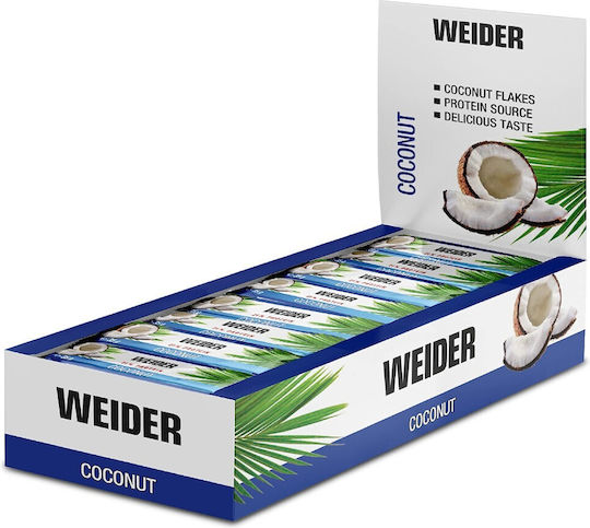 Weider Nutrition Fitness Μπάρες με 27% Πρωτεΐνη & Γεύση Coconut 24x35gr