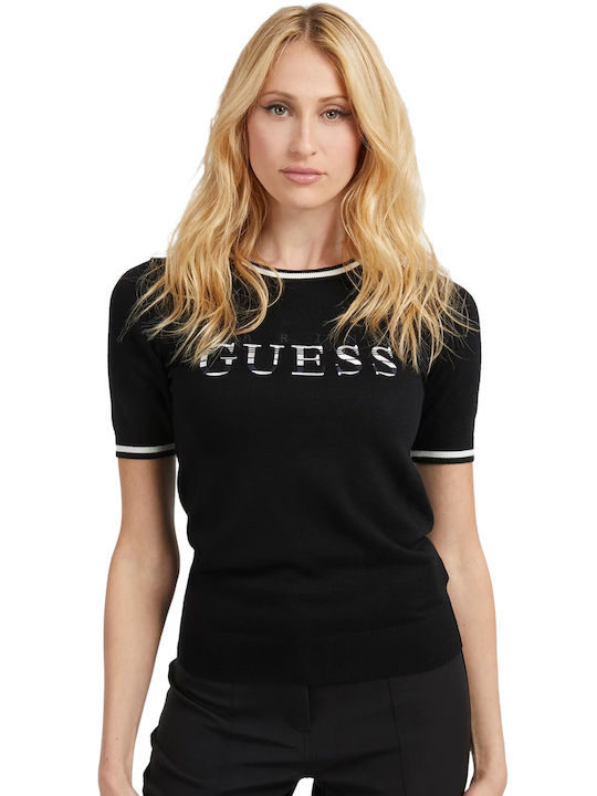 Guess Cate Women's Blouse Short Sleeve Black