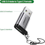 Ugreen Convertor USB-A masculin în USB-C feminin Argint (19960)