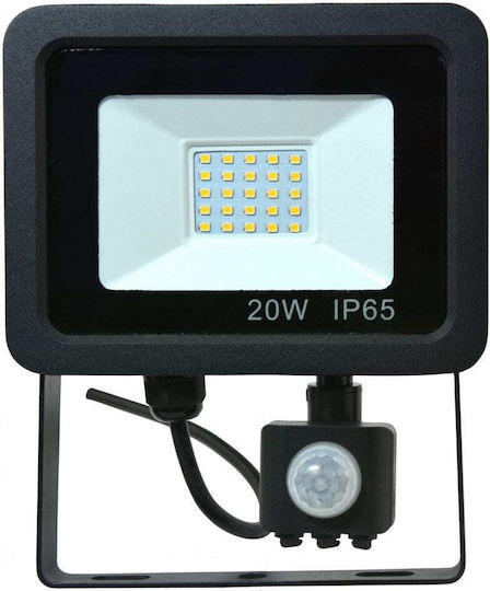Redled Στεγανός Προβολέας LED 20W Θερμό Λευκό 3000K IP65
