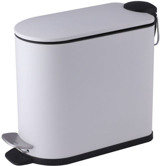 Eurocasa Metallic Bathroom Basket Soft Close 5lt White