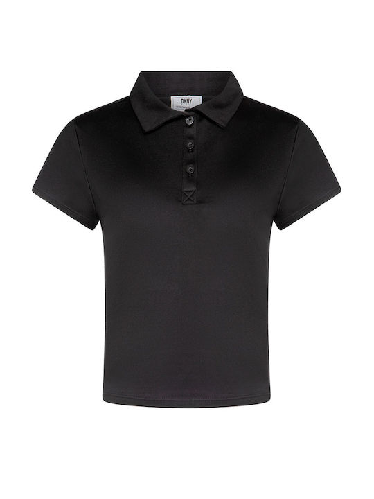 DKNY Women's Polo Shirt Short Sleeve Black