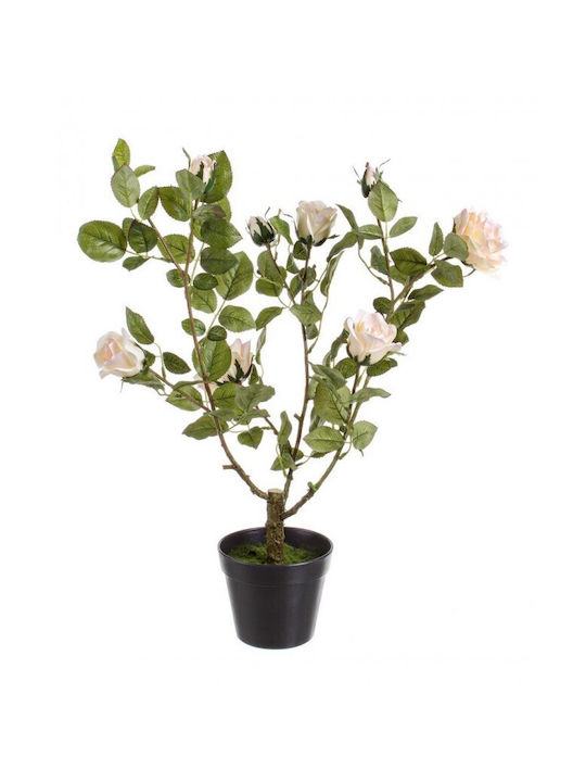 Bizzotto Artificial Plant in Small Pot Rose Isabel White 1pcs