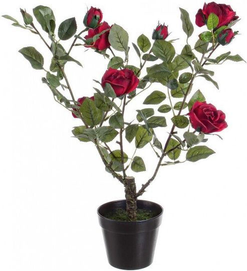 Artificial Plant in Pot Rose Red 66cm Bizzotto