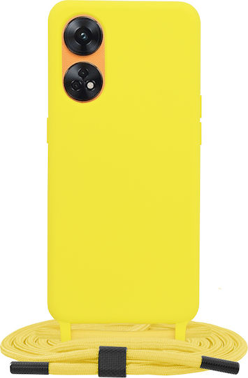 Techsuit Задна корица Силикон с Каишка Жълт (Oppo Reno8 T)