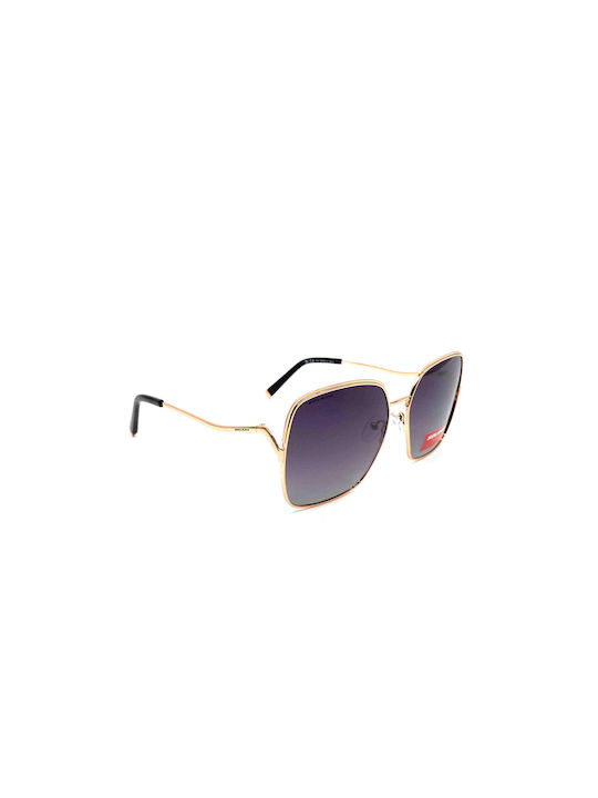 Solano Women's Sunglasses with Rose Gold Metal Frame and Gray Gradient Polarized Lenses SS10436 A