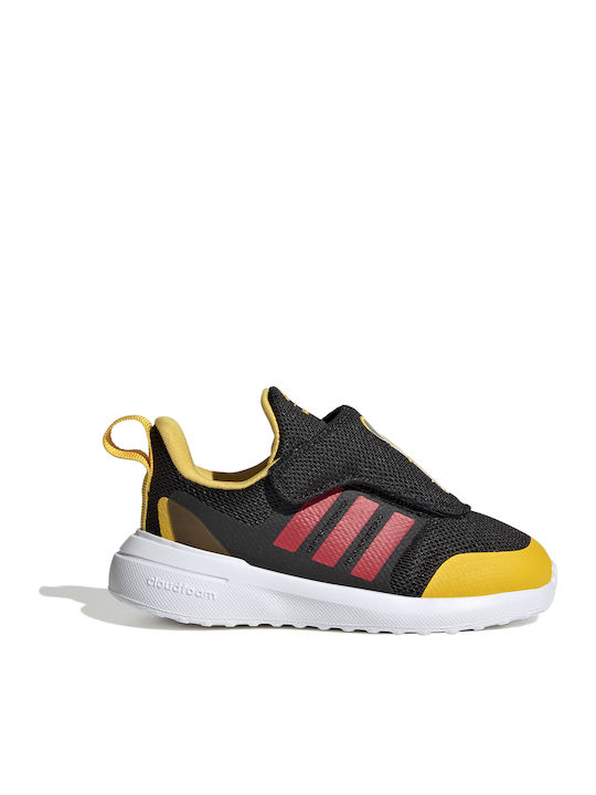 Fortarun Fortarun x Disney Mickey Mouse Kids Sports Shoes Running with Hoop & Loop Closure Core Black / Better Scarlet / Bold Gold