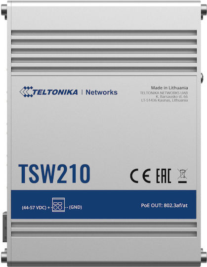 Teltonika TSW210 Unmanaged L2 Switch with 8 Gigabit (1Gbps) Ethernet Ports and 2 SFP Ports