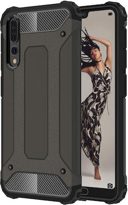 Techsuit Hybrid Plastic / Silicone Back Cover Durable Black (Huawei P20 Pro)