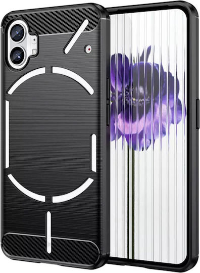 Techsuit Carbon Back Cover Silicon Negru (Nothing Phone 1)