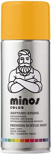 Minos Spray Σπρέι Βαφής Ακρυλικό για Καλοριφέρ με Μεταλλικό Εφέ Κίτρινο Σήμανσης 1003 400ml