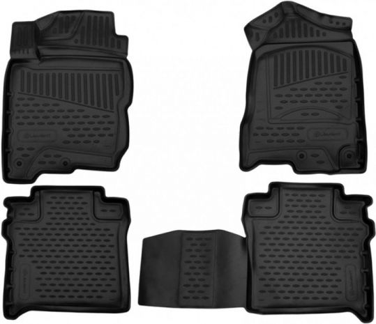 Novline Set of Front and Rear Mats 4pcs Tray Type for Toyota RAV 4 Hybrid 2018+ Black