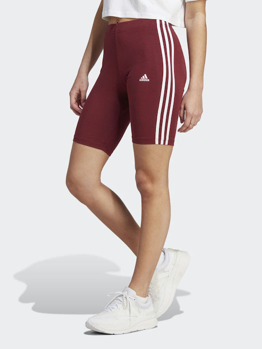 Adidas Essentials 3-Stripes Γυναικείο Ποδηλατικό Κολάν Shadow Red