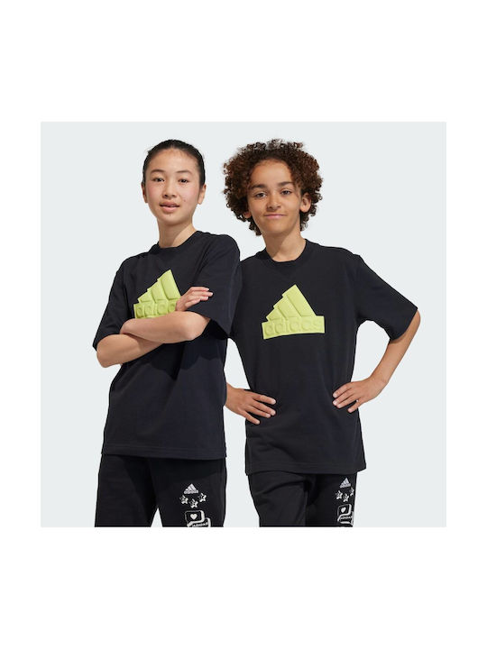 Adidas Kids T-shirt Black Future Icons Logo Piqué