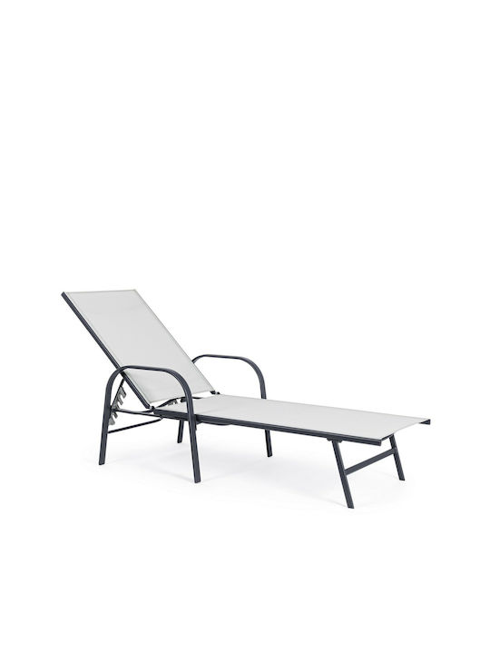 Deckchair Metallic Arent White 195x69x95cm.