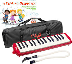 Stagg Melodică 32 Clape Melosta 32 Roșu Roșu cu Carte - Orchestra Școlară