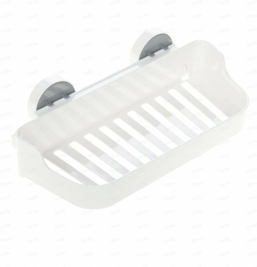 Tpster Wall-mounted Soap Dish Plastic with Suction Cup White