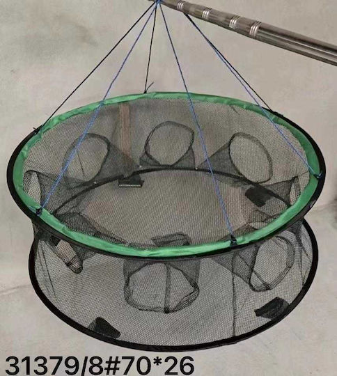 Foldable Mesh Baits Trap Foldable Fishing Trap with 8 Entries Diameter 70cm