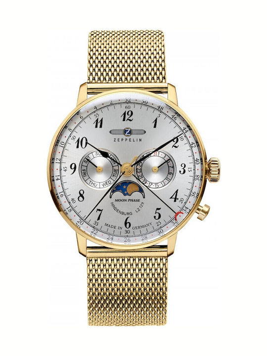 Zeppelin Women's Watch Chronograph with Gold Metal Bracelet