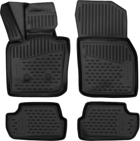 Novline Set of Front and Rear Mats 4pcs Tray Type for Mini ONE 2014+ Black