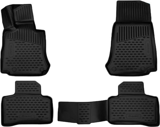 Novline Set of Front and Rear Mats 4pcs Tray Type for Mercedes-Benz GLC 2015 Black