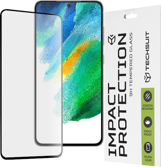 Techsuit 111D Vollkleber Vollflächig gehärtetes Glas Schwarz (Galaxy S21 FE 5G)