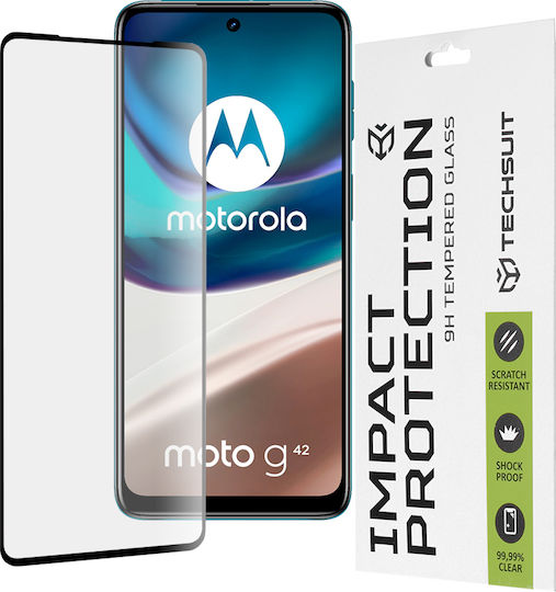 Techsuit 111D Full Glue Full Face Tempered Glass Μαύρο (Motorola Moto G42)