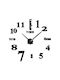 3D Wall Clock Sticker Plastic Black Ø60cm