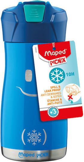 Maped Picnik Concept Παιδικό Παγούρι Θερμός Αλουμινίου με Καλαμάκι Γαλάζιο 350ml
