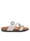 Famous Shoes Women's Flat Sandals Anatomic in White Color