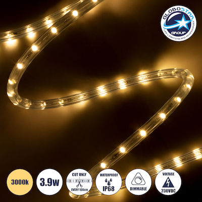 GloboStar Waterproof LED Strip Power Supply 220V with Warm White Light Length 1m and 36 LEDs per Meter