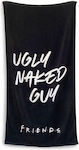 Friends Naked Guy Πετσέτα Θαλάσσης Μαύρη 150x75εκ.