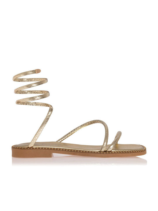 Sante Synthetic Leather Women's Sandals Gold