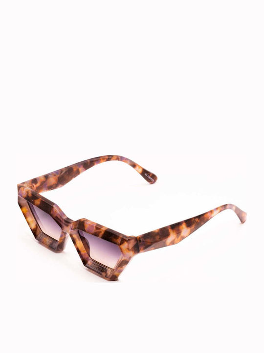Olympus Sunglasses Alkistis Women's Sunglasses with Brown Tartaruga Plastic Frame and Purple Gradient Lens 02-100