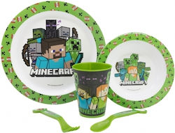 Stor Feeding Set Minecraft made of Plastic Green 5pcs