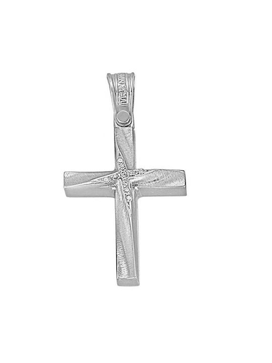 Triantos Women's White Gold Cross 14K with Chain