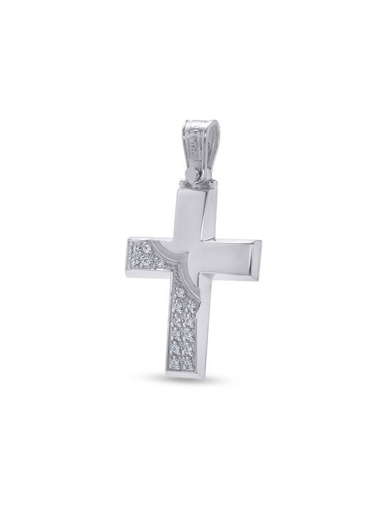 Triantos Damen Weißgold Kreuz 14K