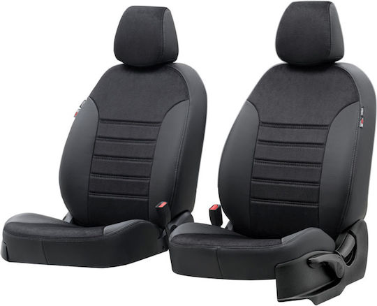 Car Seat Covers Set 8 Pieces Citroen Berlingo III Milano Design Black