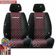 Car Seat Back Set 2pcs Leatherette Black / Red