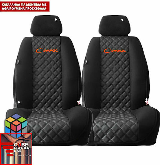 Set Spătare Auto 2buc Piele sintetica Negru